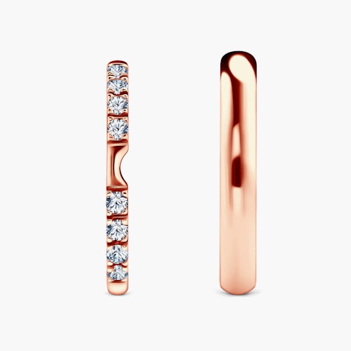 Obrączki The Journey: różowe złoto, biały szafir, półokrągłe, 2 mm i 3 mm